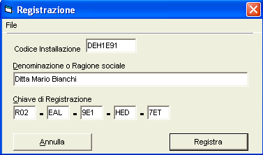 registrazione programma