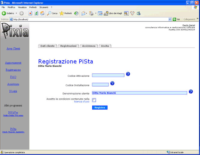 registrazione web